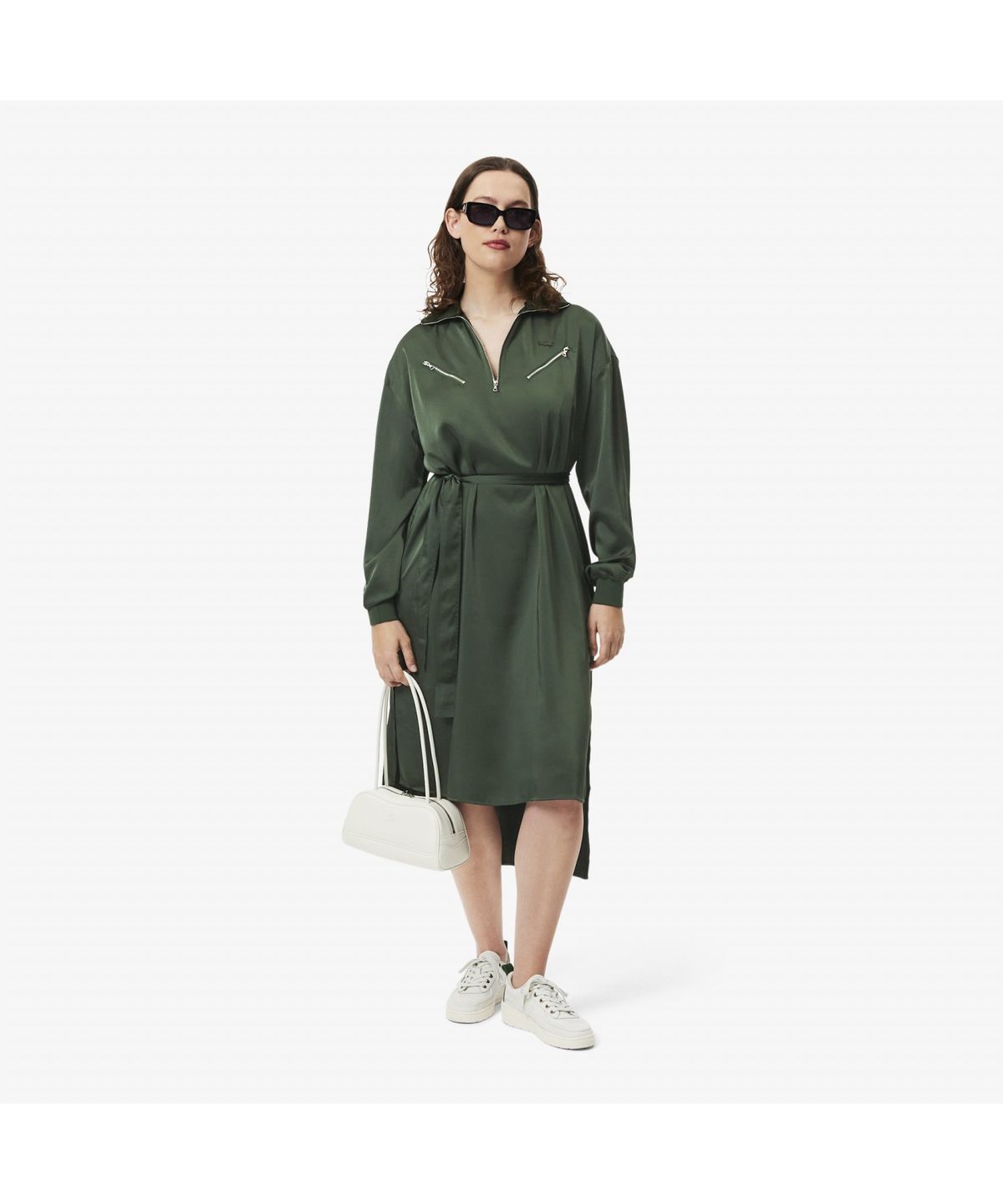 라코스테(LACOSTE) 여성 플루이드 지퍼 디테일 드레스 EF9776-55G HCF