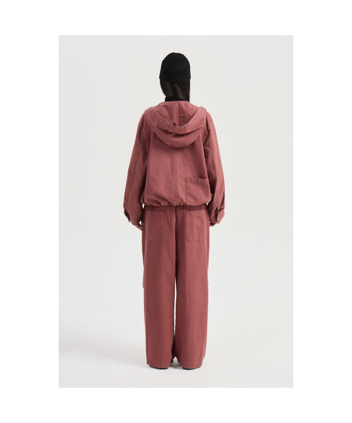 럭키슈에뜨(LUCKY CHOUETTE) Color Washing Denim Hood Jumper (pink) LFPDW25240PIX