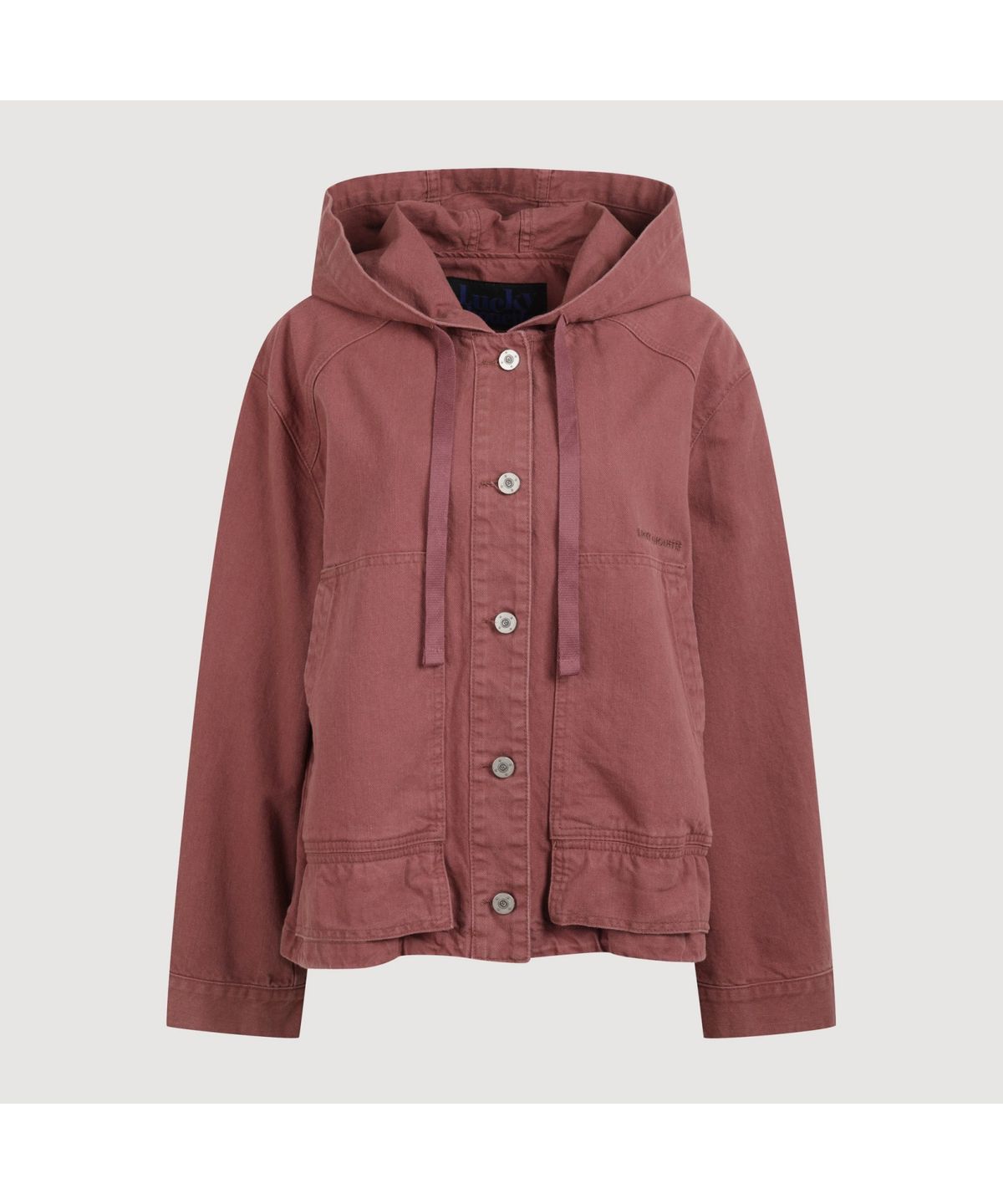 럭키슈에뜨(LUCKY CHOUETTE) Color Washing Denim Hood Jumper (pink) LFPDW25240PIX