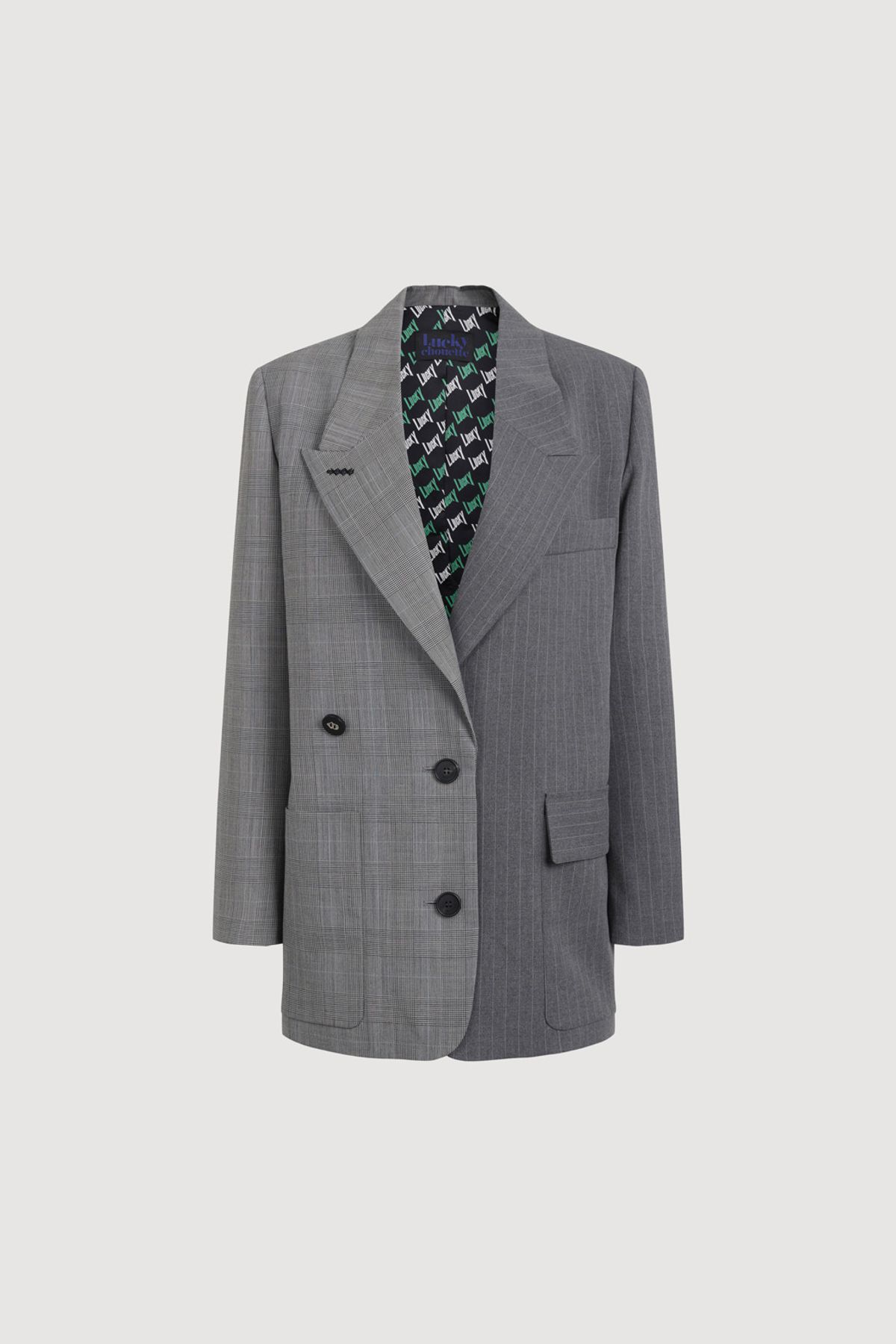 럭키슈에뜨(LUCKY CHOUETTE) Half Mix Single Jacket (brown) LFJAA25140BRX