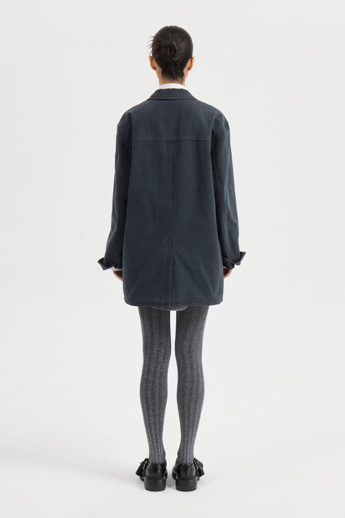 럭키슈에뜨(LUCKY CHOUETTE) Pocket Point Washing Denim Jacket (dark grey) LFPDW25210GYD