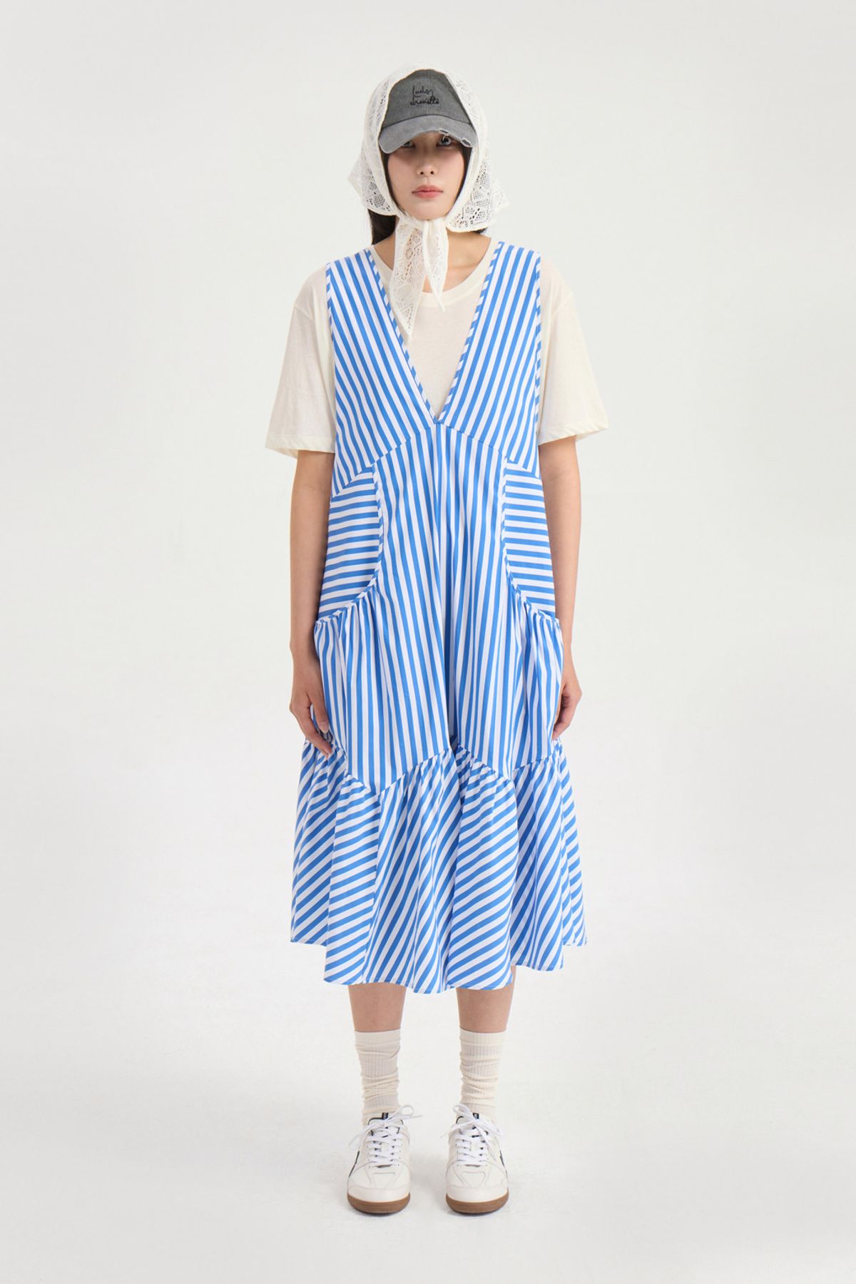 럭키슈에뜨(LUCKY CHOUETTE) Loose Fit Half Sleeve T-shirt (ivory) LFTAX25475IVX