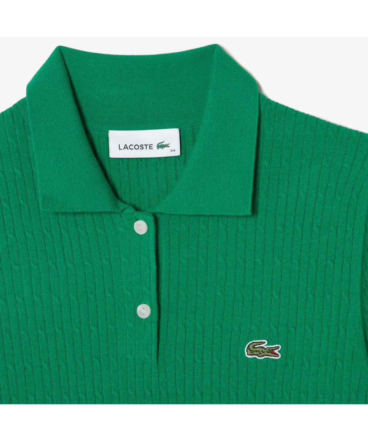라코스테(LACOSTE) 여성 케이블 반팔 스웨터 드레스 EF382E-55G SIW