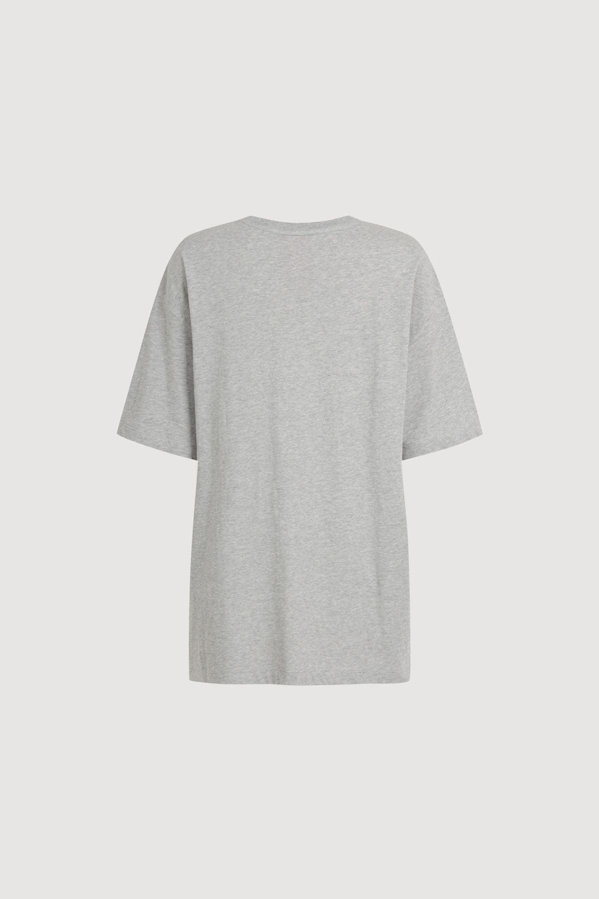 럭키슈에뜨(LUCKY CHOUETTE) Lettering Point Loose Fit Half Sleeve T-shirt (melange grey) LFTAA25160GYM