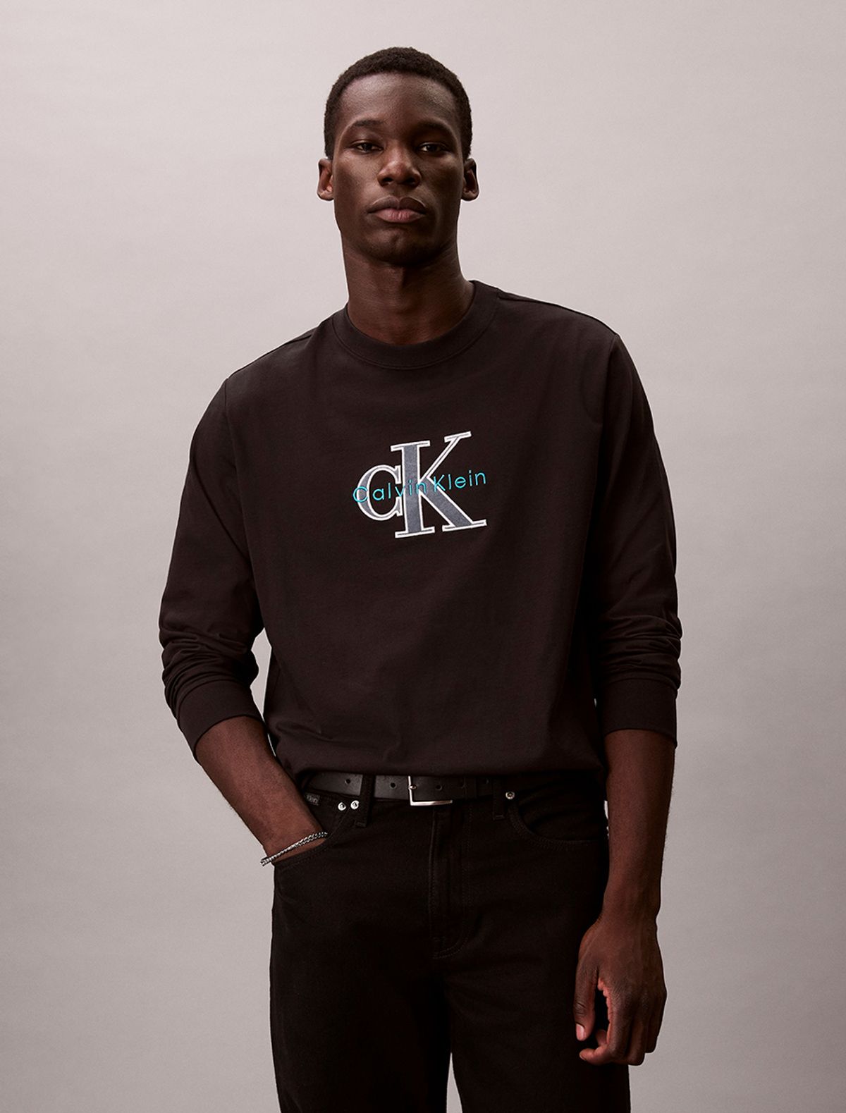 캘빈클라인 진(CALVIN KLEIN JEANS) [CK] 남성 16S 져지 트라이컬러 모노로고 티 4RE257G UB1