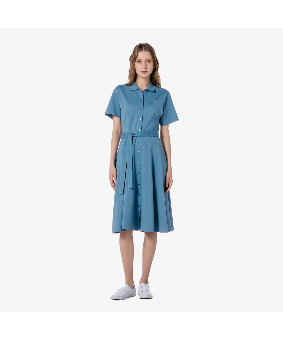 라코스테(LACOSTE) 여성 핏앤플레어 벨티드 폴로 드레스 EF9621-55G HD9