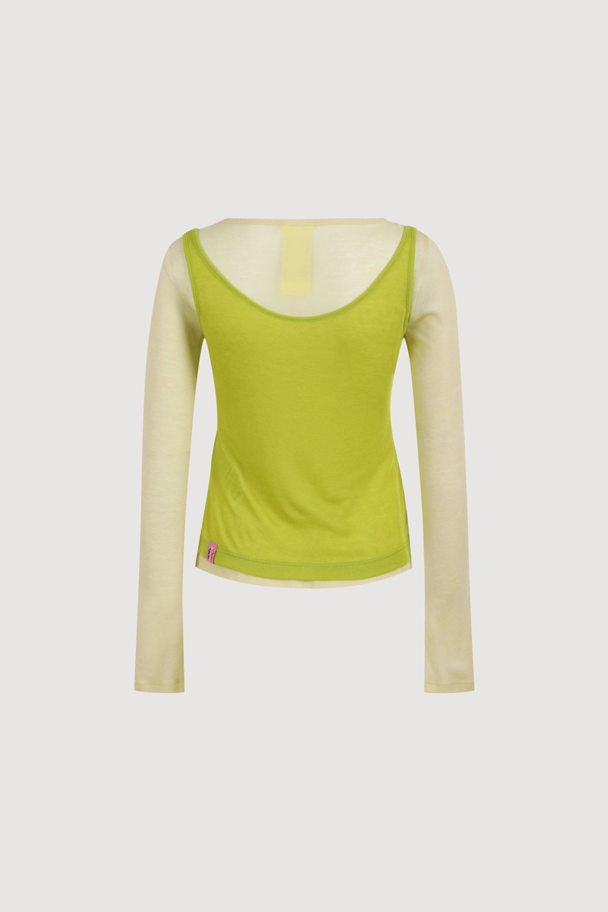 럭키슈에뜨(LUCKY CHOUETTE) Layered Long Sleeve T-shirt (lime) LFTAW25290LIM