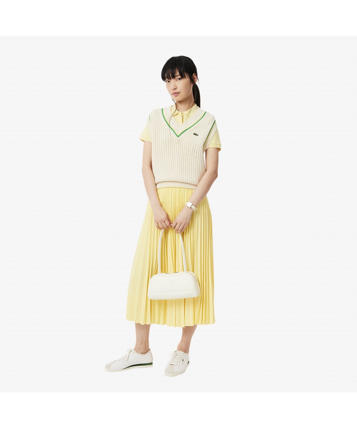 라코스테(LACOSTE) 여성 에센셜 롱 플리츠 스커트 JF1402-55G 107