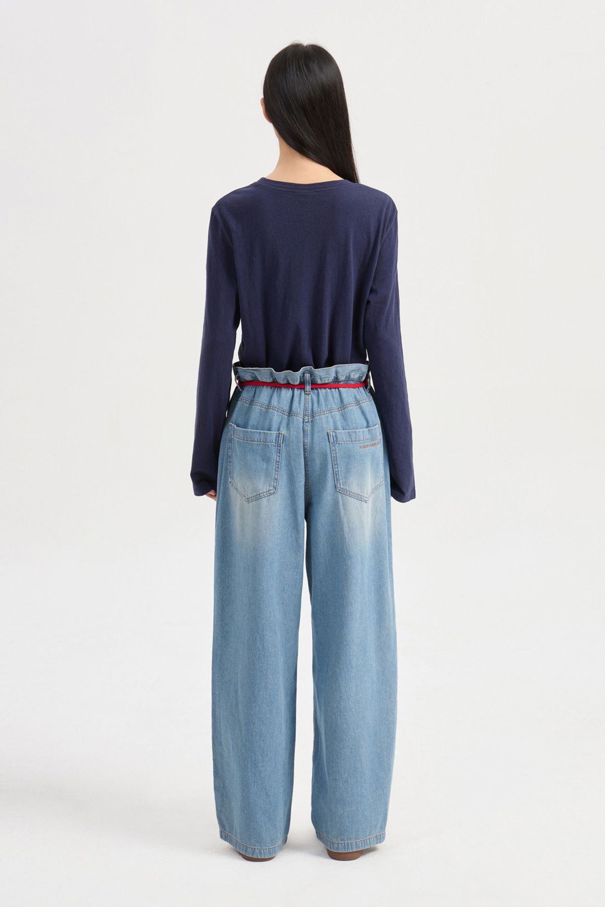 럭키슈에뜨(LUCKY CHOUETTE) Print Point Basic Fit Long Sleeve T-shirt (dark navy) LFTAA25140NYD