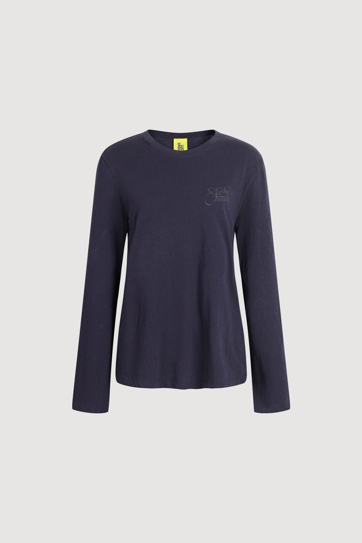 럭키슈에뜨(LUCKY CHOUETTE) Print Point Basic Fit Long Sleeve T-shirt (dark navy) LFTAA25140NYD