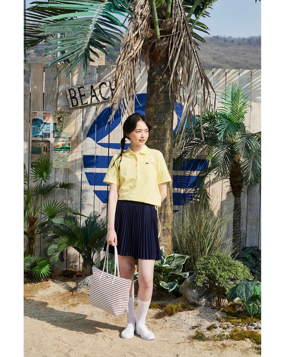 라코스테(LACOSTE) 여성 에센셜 숏 플리츠 스커트 JF1403-55G 166