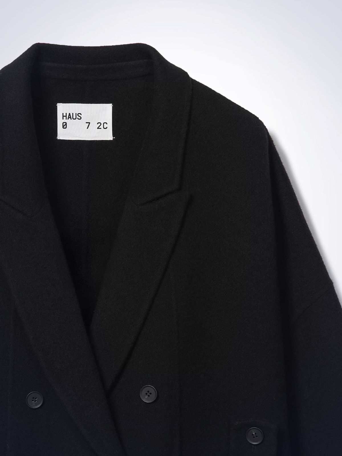 하우스공칠이씨(HAUS072C) DOUBLE HANDMADE COAT BLACK