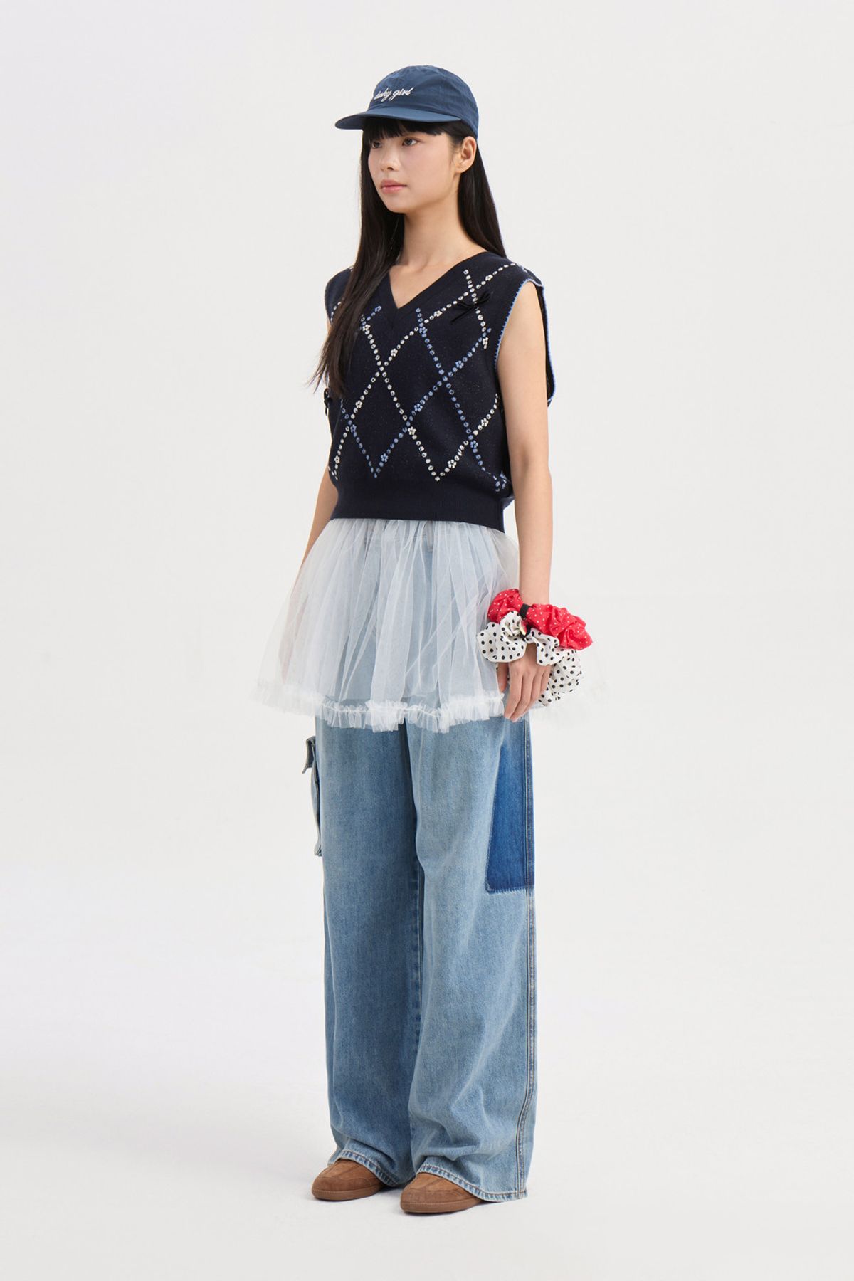 럭키슈에뜨(LUCKY CHOUETTE) Out Pocket Denim Pants (blue) LFPDA25190BUX