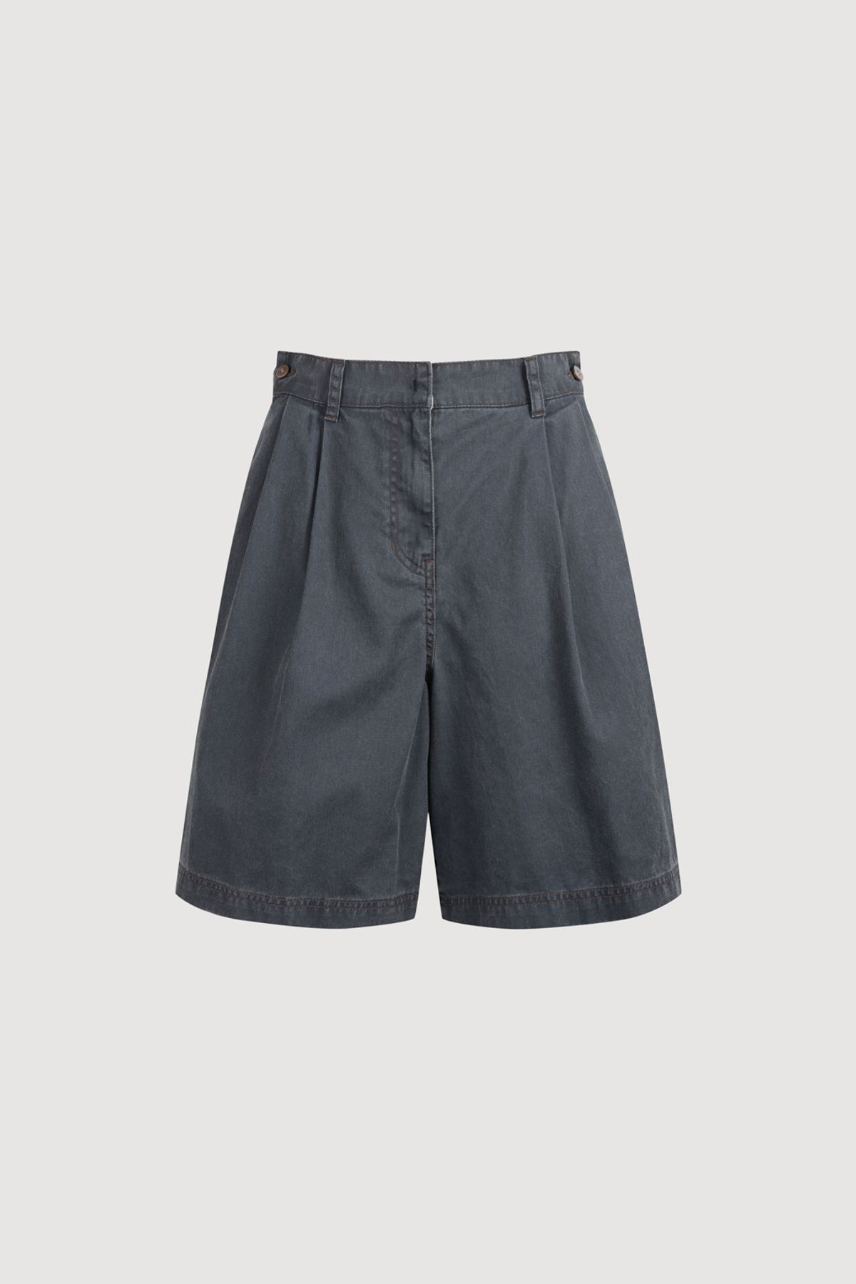 럭키슈에뜨(LUCKY CHOUETTE) Washing Denim Back Banding Shorts (dark grey) LFPDW25230GYD