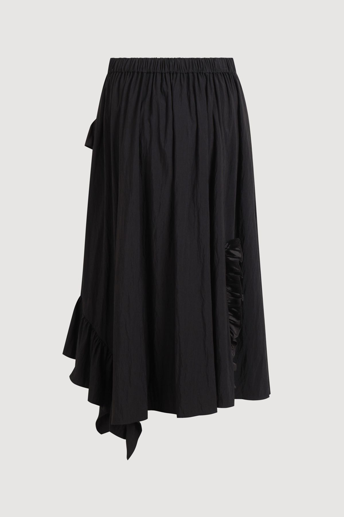 럭키슈에뜨(LUCKY CHOUETTE) Frill Point Back Banding Long Skirt (black) LFKAA25110BKX