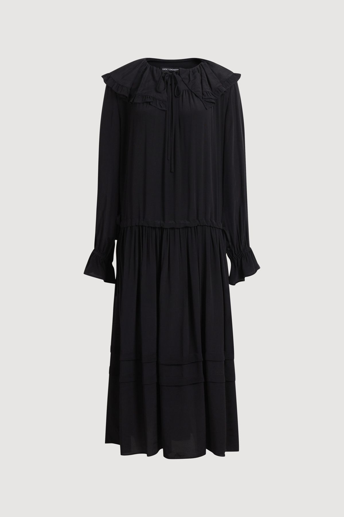 럭키슈에뜨(LUCKY CHOUETTE) Sailor Collar Dress (black) LFDAA25120BKX