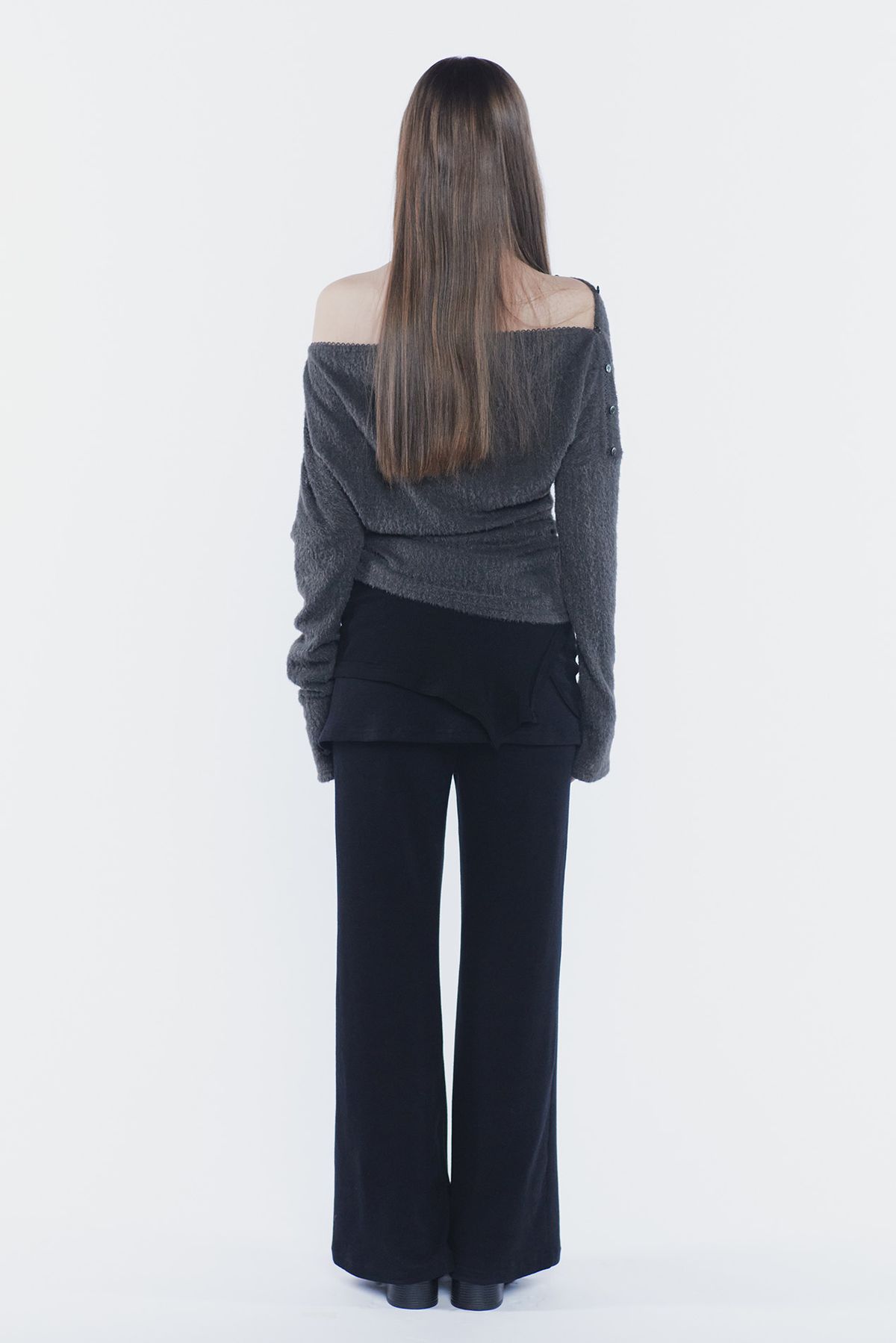 페인오어플레져(PAINORPLEASURE) RUBY HOOK LAYERED PANTS black