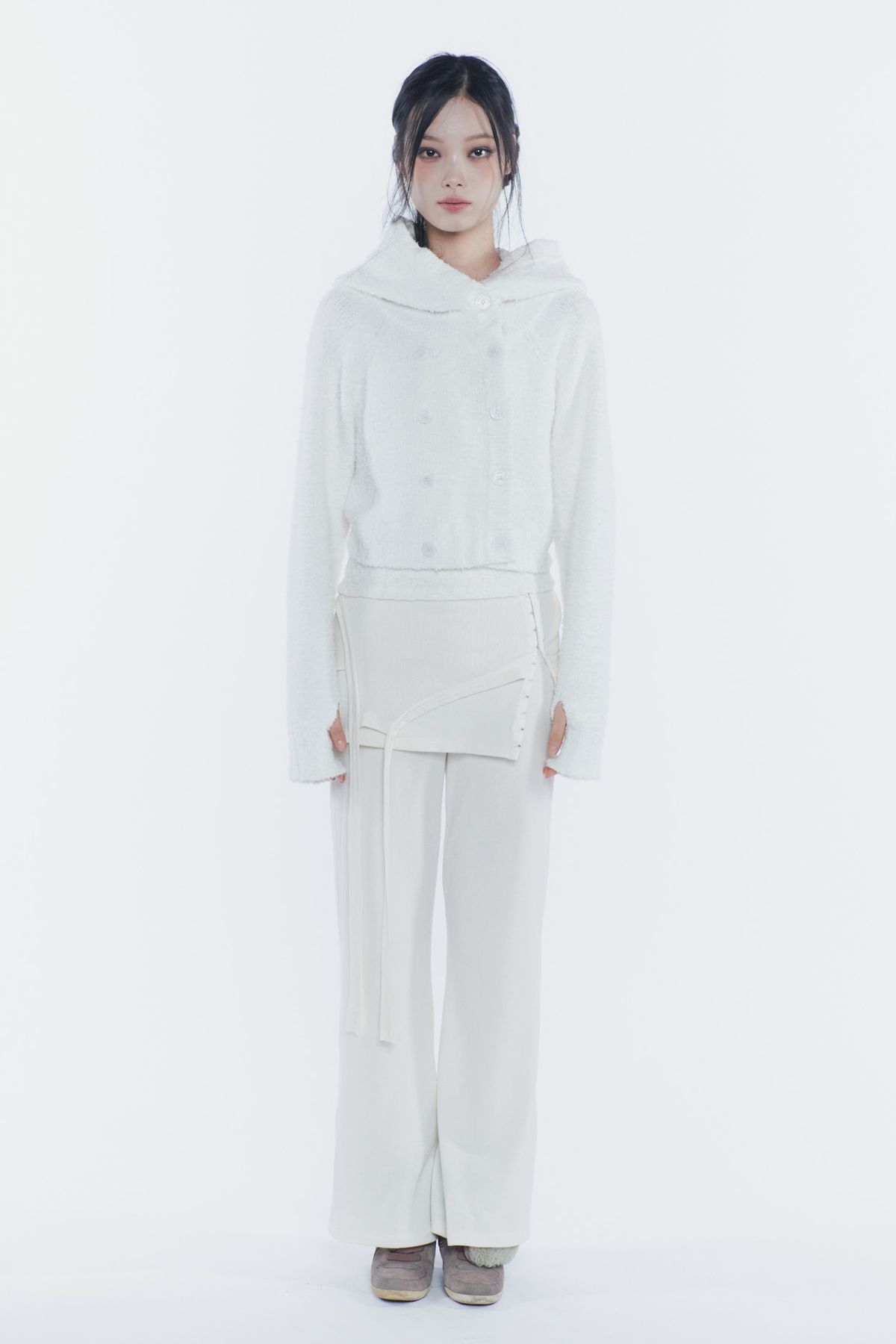 페인오어플레져(PAINORPLEASURE) ANNE HOODIE CARDIGAN ivory