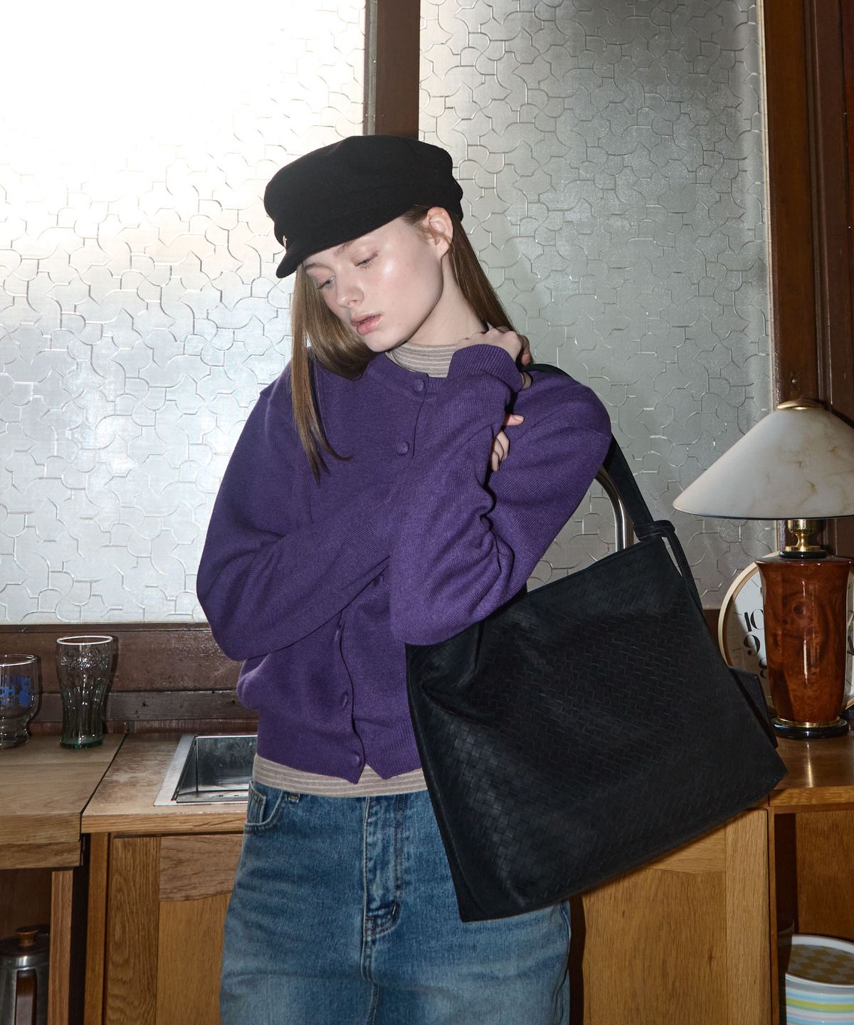 아노에틱(ANOETIC) ANC WEAVING MESH BAG_SUEDE BLACK