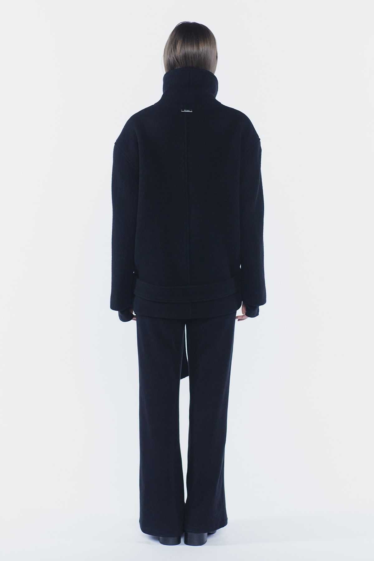 페인오어플레져(PAINORPLEASURE) AMBER BELTED DOUBLE COAT black
