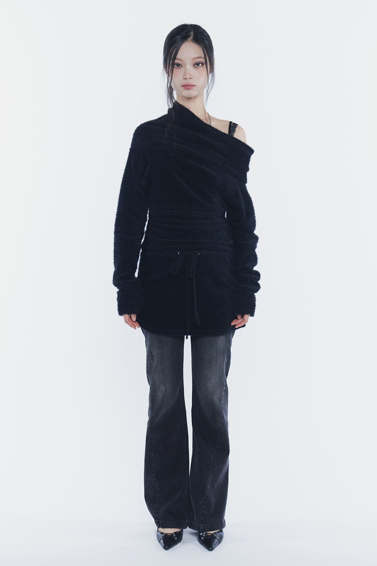 페인오어플레져(PAINORPLEASURE) MISTY LOOSE DRESS black