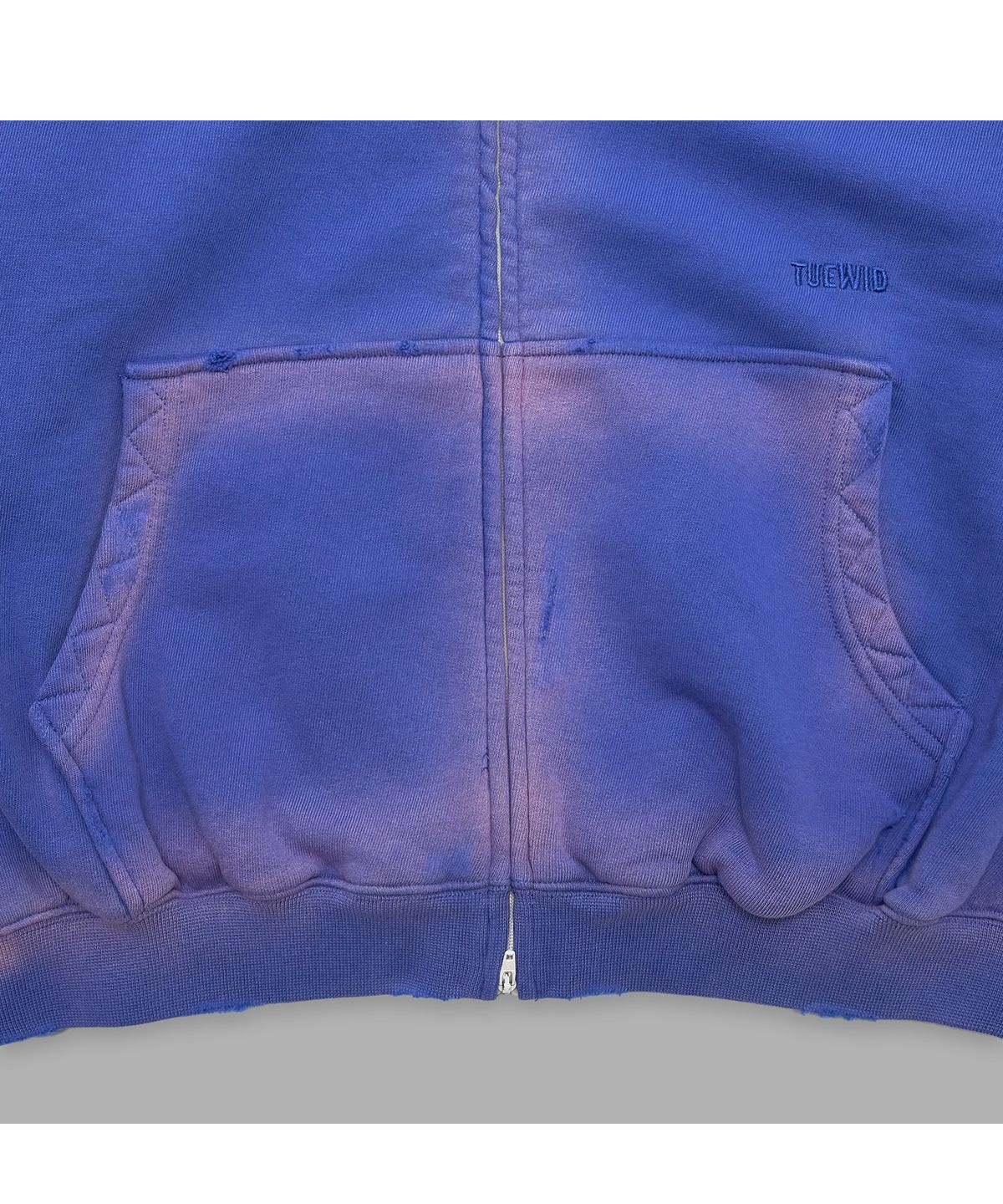 투위드(TUEWID) Tuewid classic embroidery zip-up in blueberry blue
