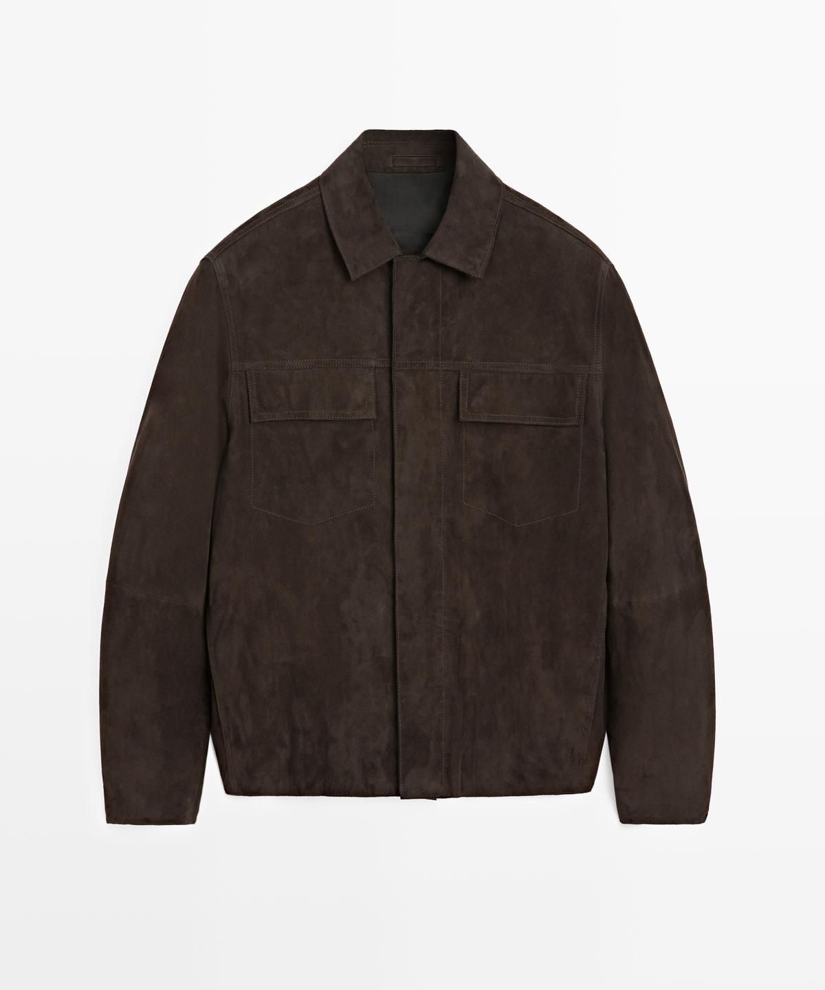 마시모두띠(MASSIMO DUTTI) 포켓 디테일 스웨이드 레더 자켓