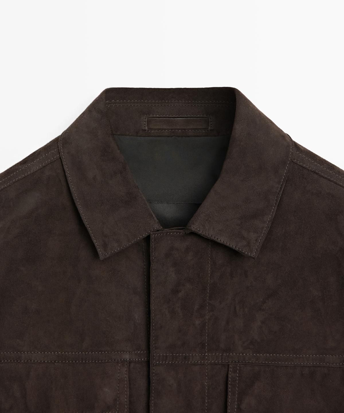 마시모두띠(MASSIMO DUTTI) 포켓 디테일 스웨이드 레더 자켓