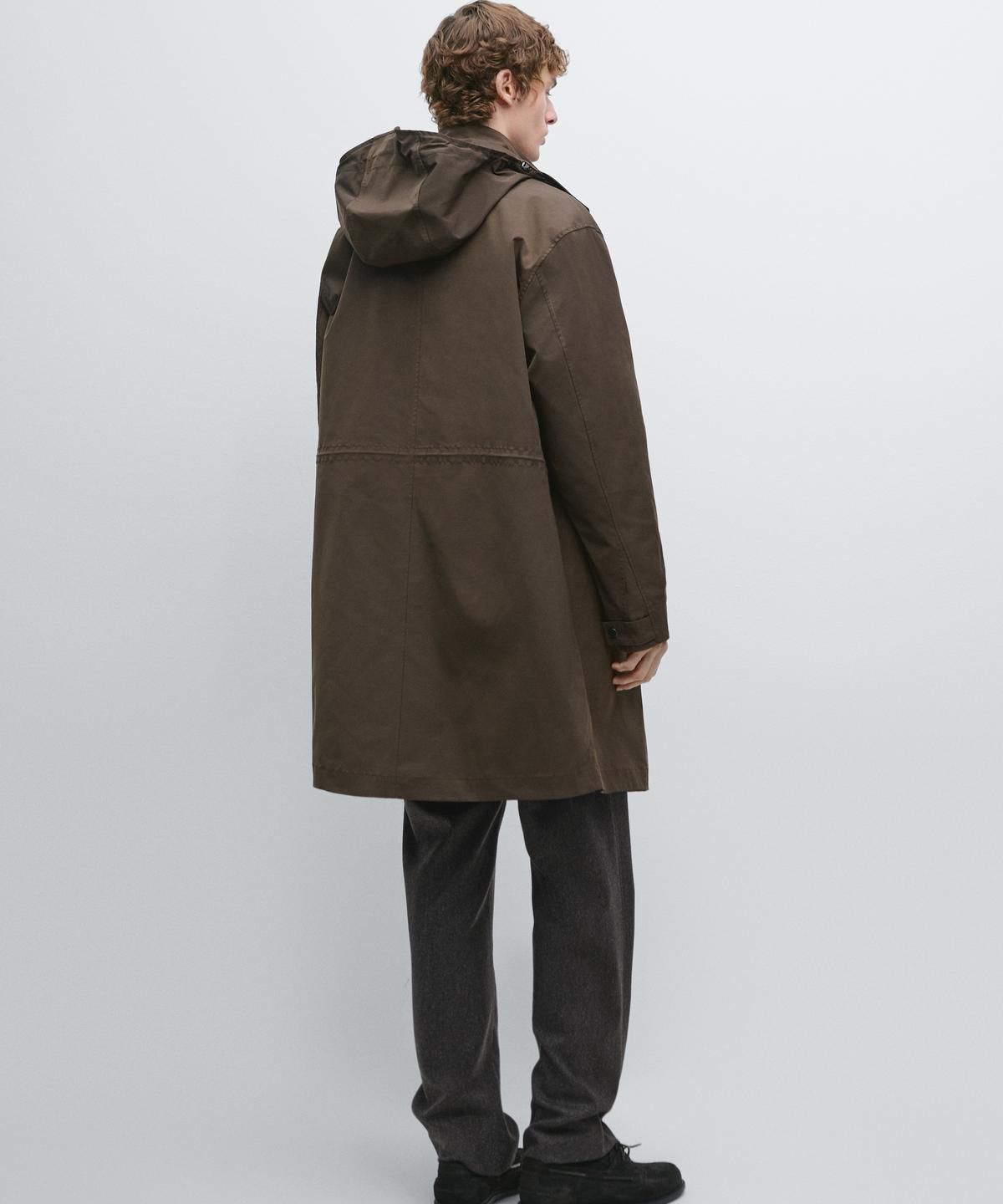 마시모두띠(MASSIMO DUTTI) 디테처블 라이닝 롱 테크니컬 파카