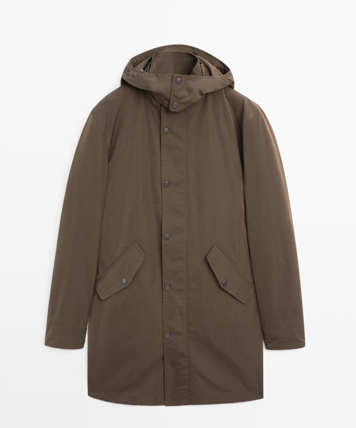 마시모두띠(MASSIMO DUTTI) 디테처블 라이닝 롱 테크니컬 파카