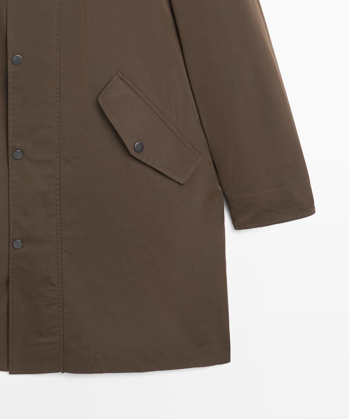 마시모두띠(MASSIMO DUTTI) 디테처블 라이닝 롱 테크니컬 파카