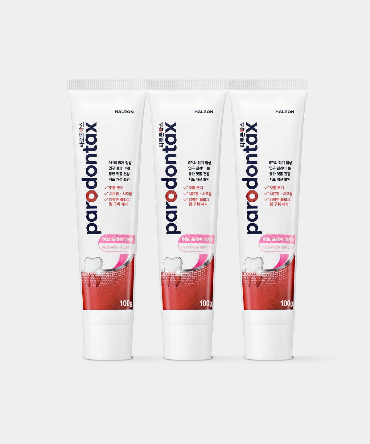 파로돈탁스(PARODONTAX) 파로돈탁스 허브 프레쉬 검케어 잇몸치약 100g x3개