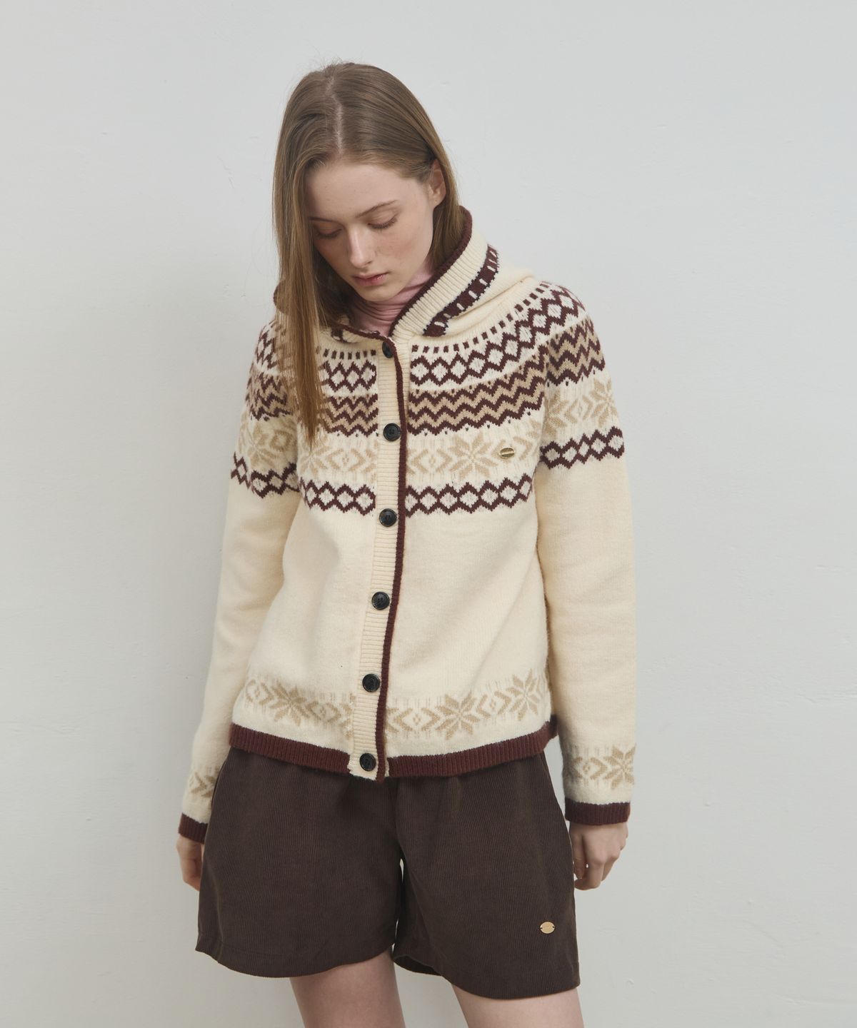 아노에틱(ANOETIC) BANDING CORDUROY SHORTS_BROWN