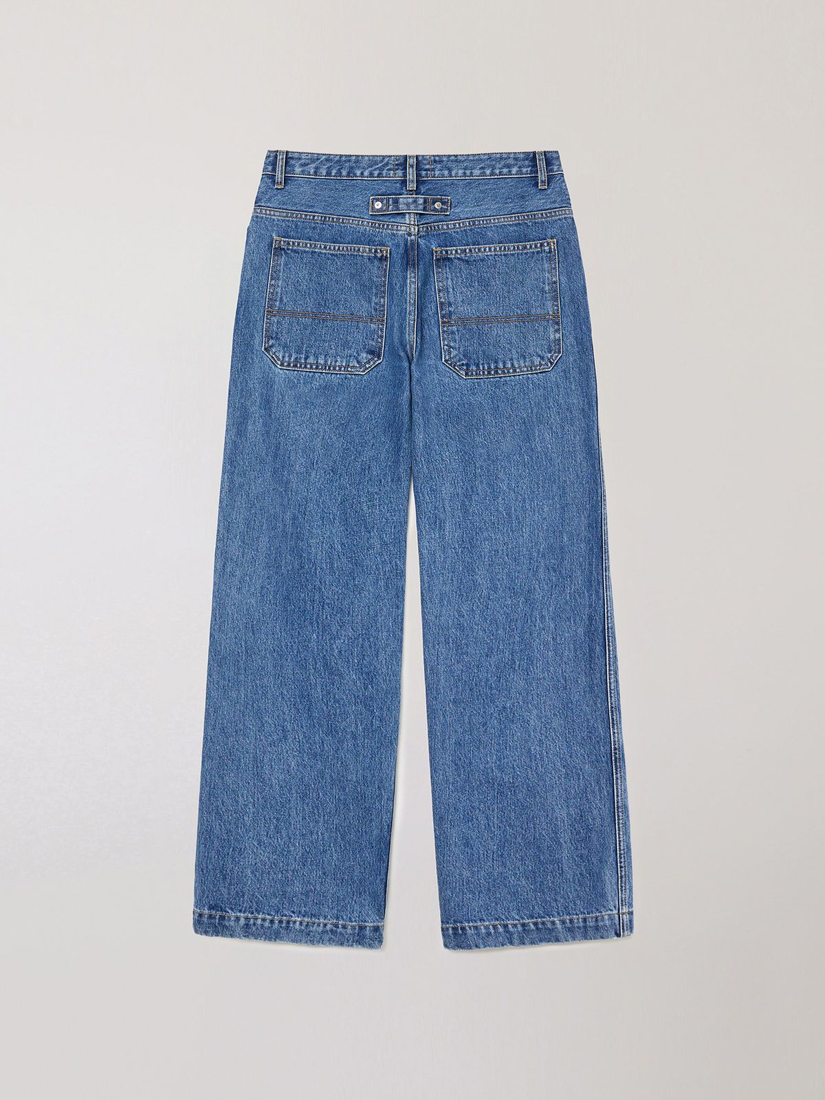 플라비즘(PLAVISM) Wide Fit Washed Denim - Light Blue