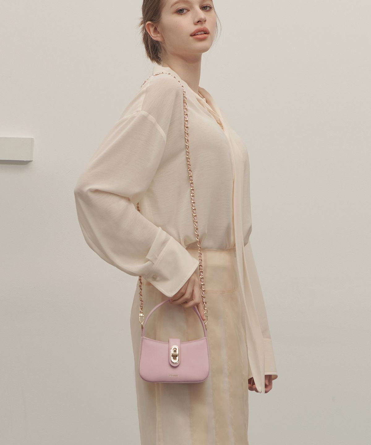 끌라베(CLAVE) 에스더 미니 핑크 크로스백 (ESTHER MINI Pink Cross Bag)