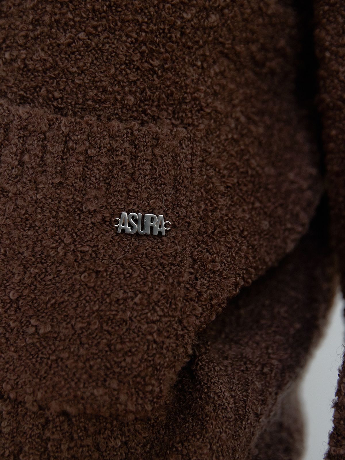 아수라(ASURA) BOUCLE TEXTURE CARDIGAN (BROWN)