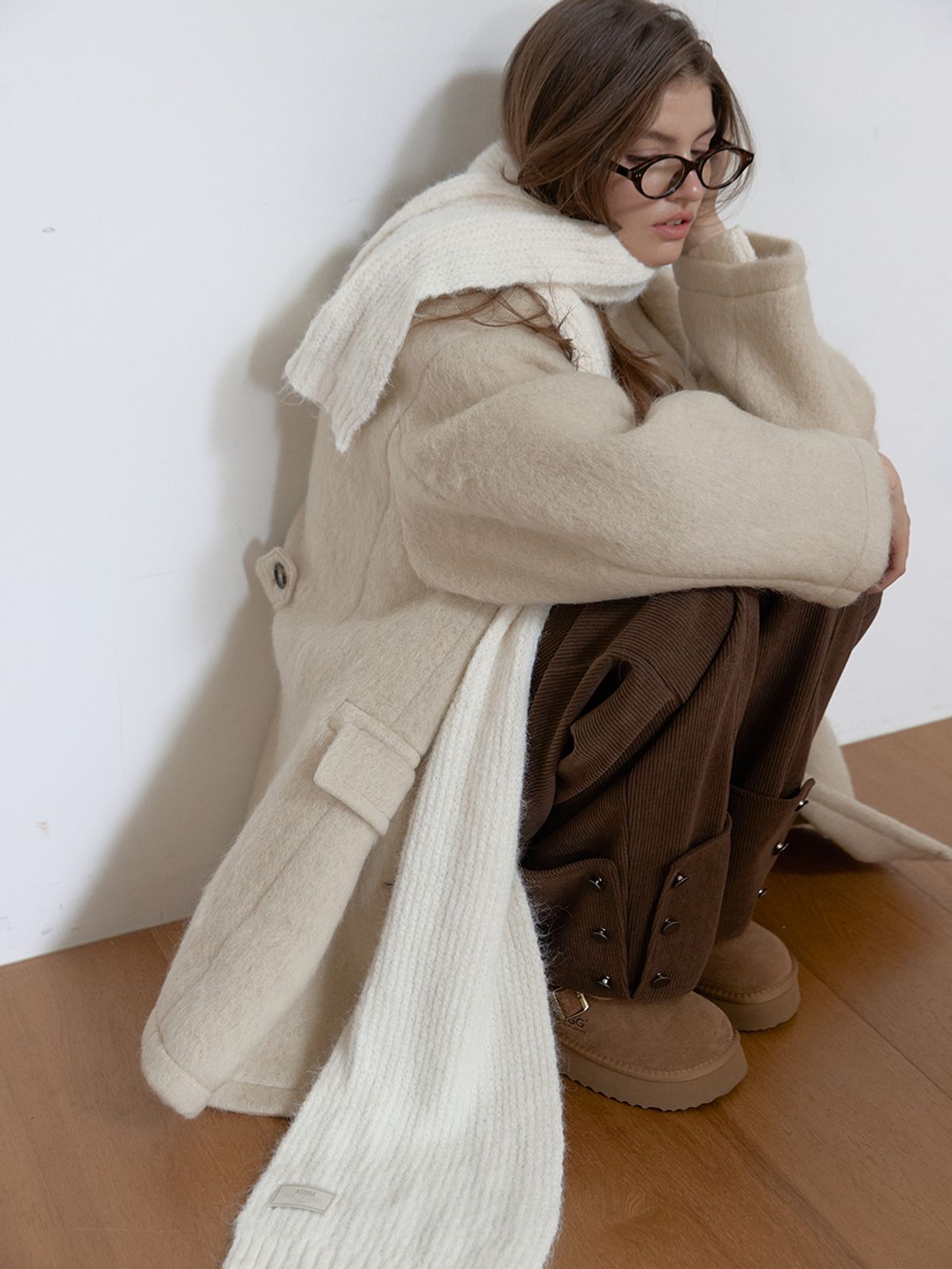아수라(ASURA) CORDUROY CURVED PANTS (BROWN)
