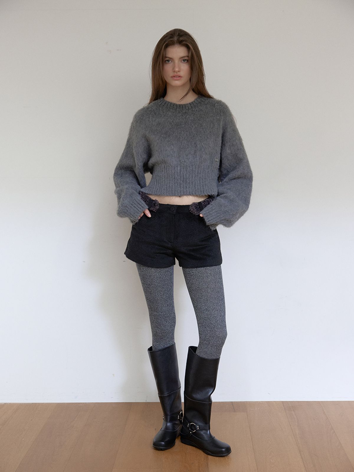 아수라(ASURA) FUR BELT MICRO PANTS (BLACK)