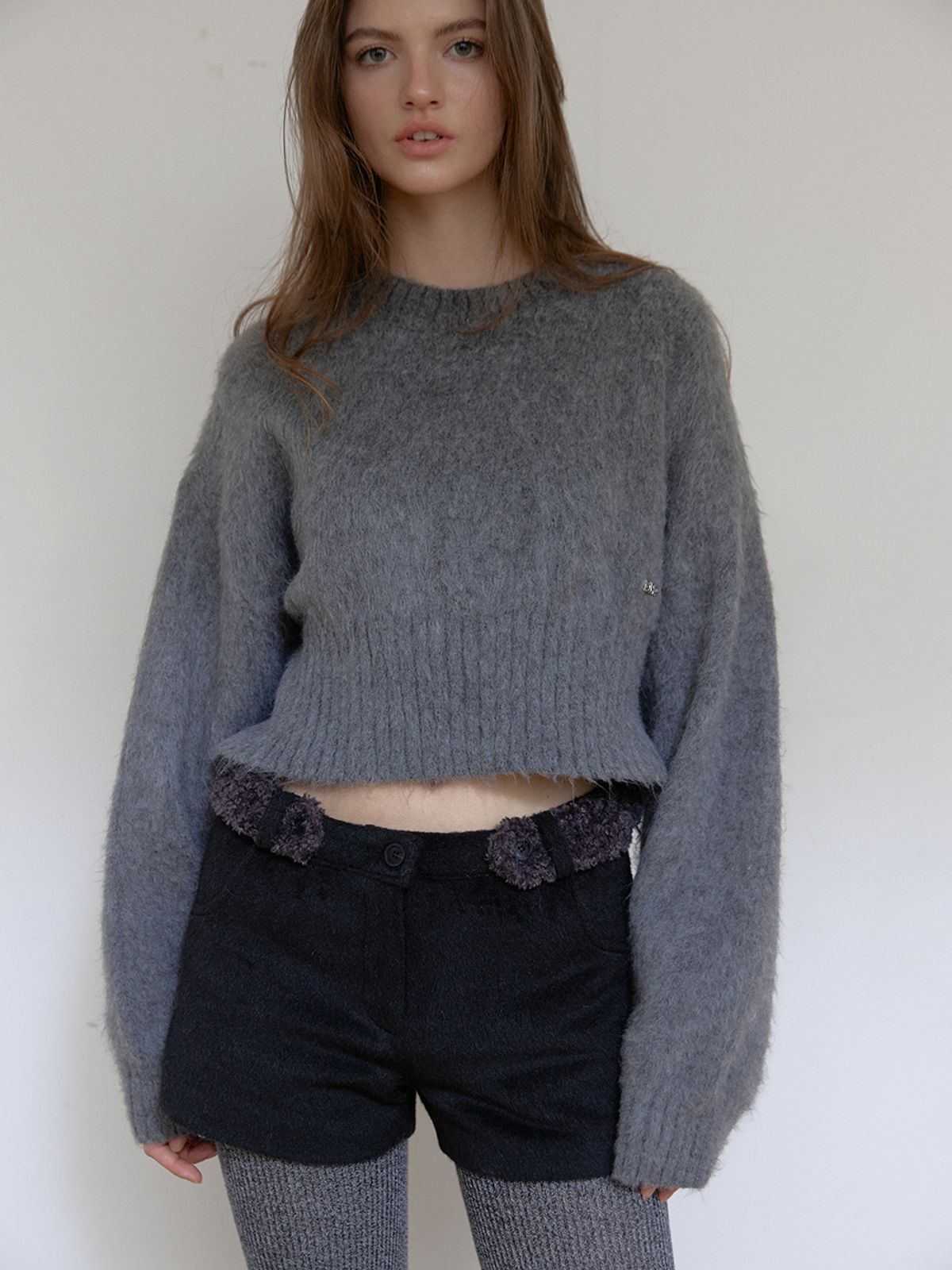 아수라(ASURA) FUR BELT MICRO PANTS (BLACK)