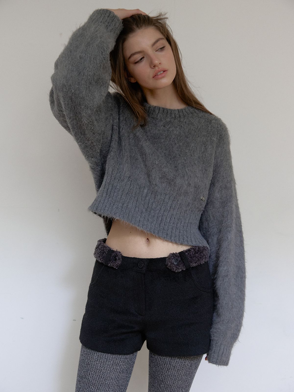 아수라(ASURA) FUR BELT MICRO PANTS (BLACK)