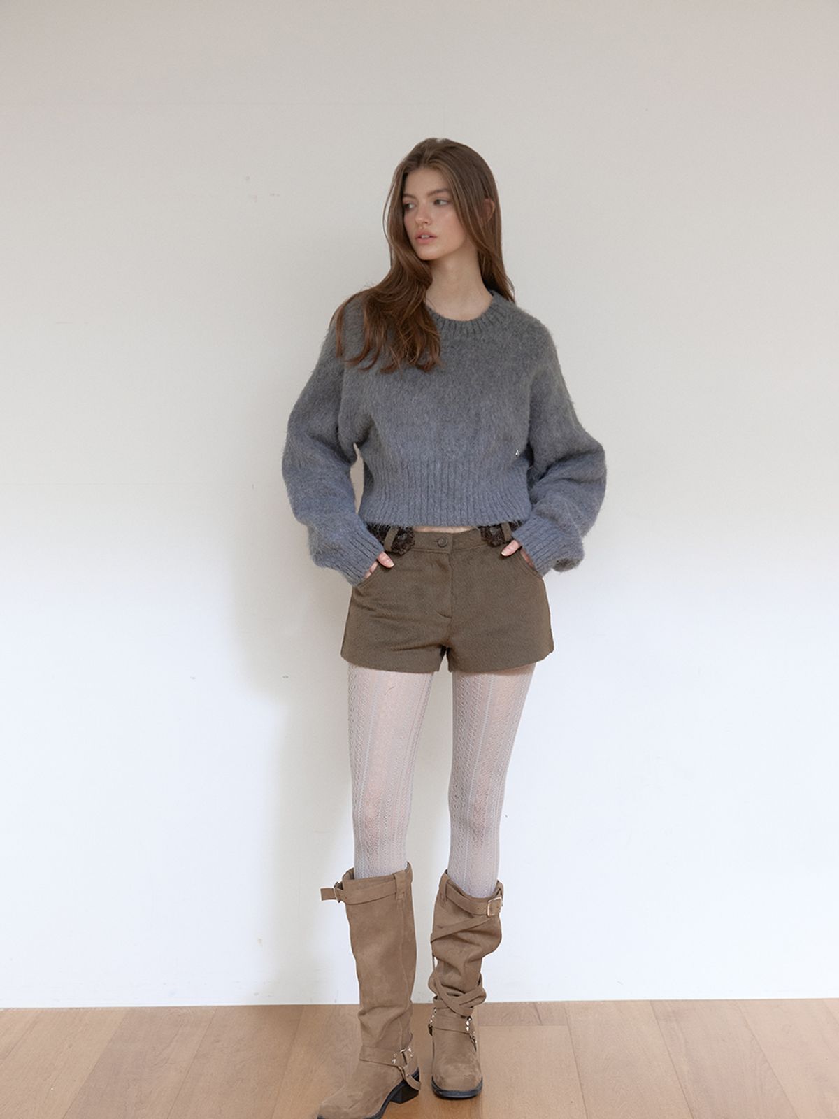 아수라(ASURA) FUR BELT MICRO PANTS (KHAKI)