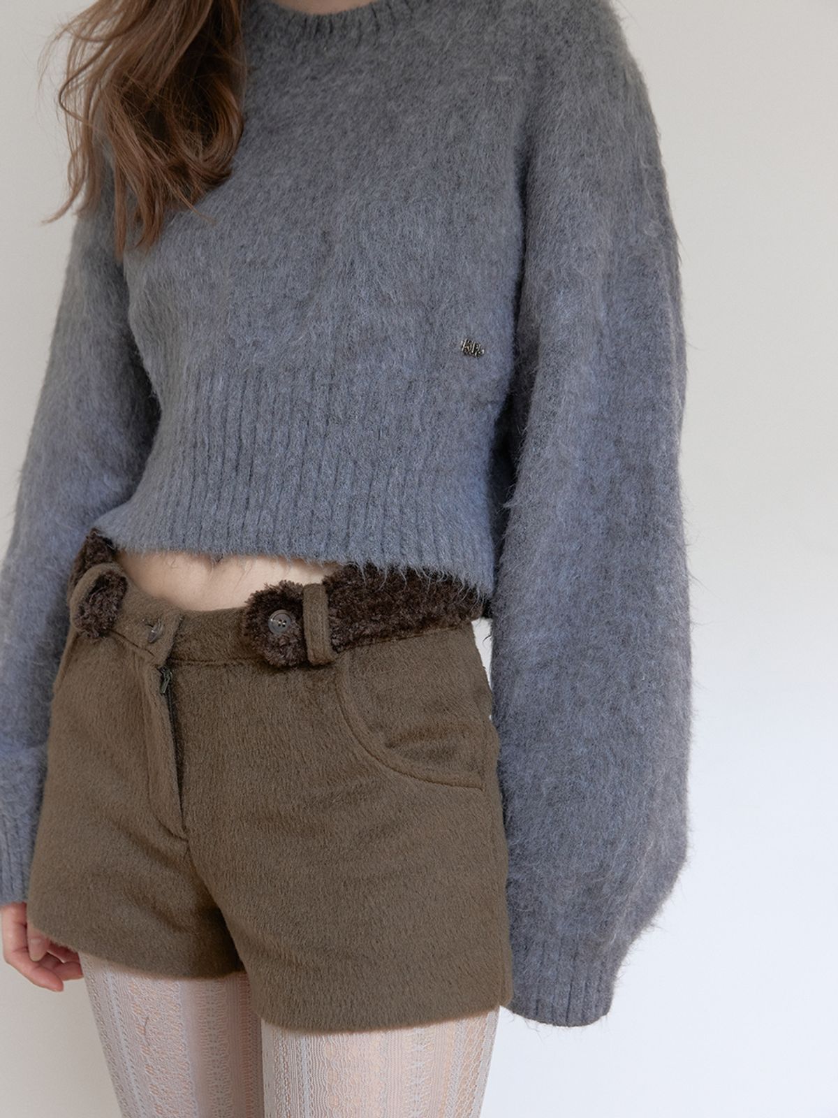 아수라(ASURA) FUR BELT MICRO PANTS (KHAKI)