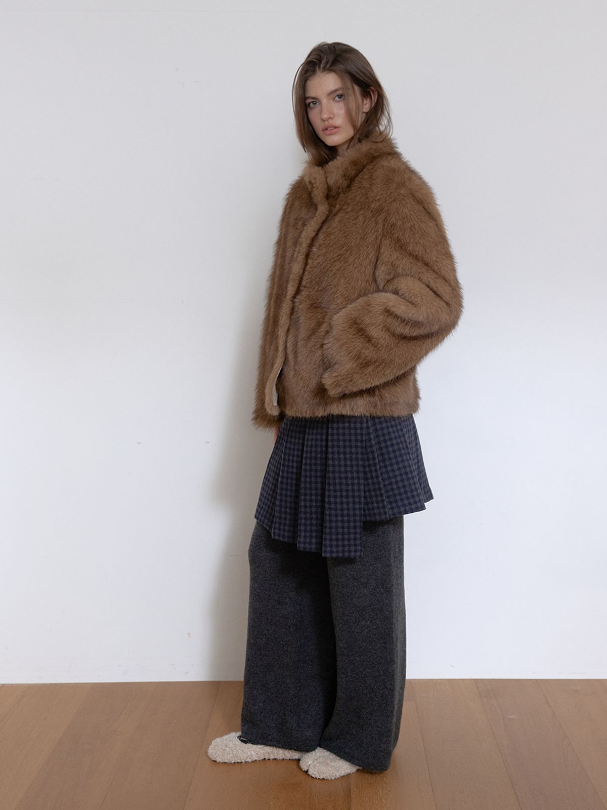 아수라(ASURA) MIST TONE FUR JACKET (BROWN)