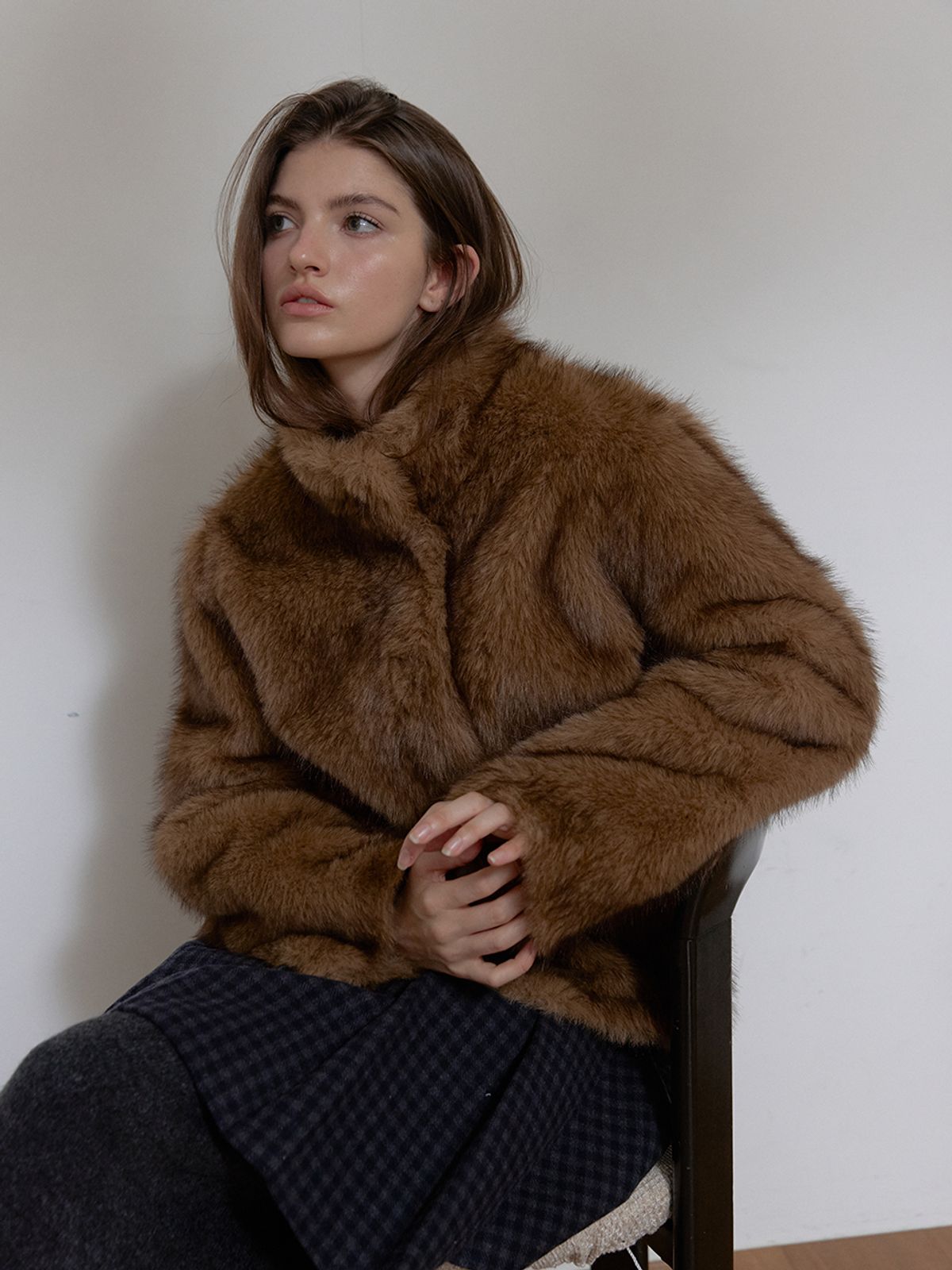 아수라(ASURA) MIST TONE FUR JACKET (BROWN)