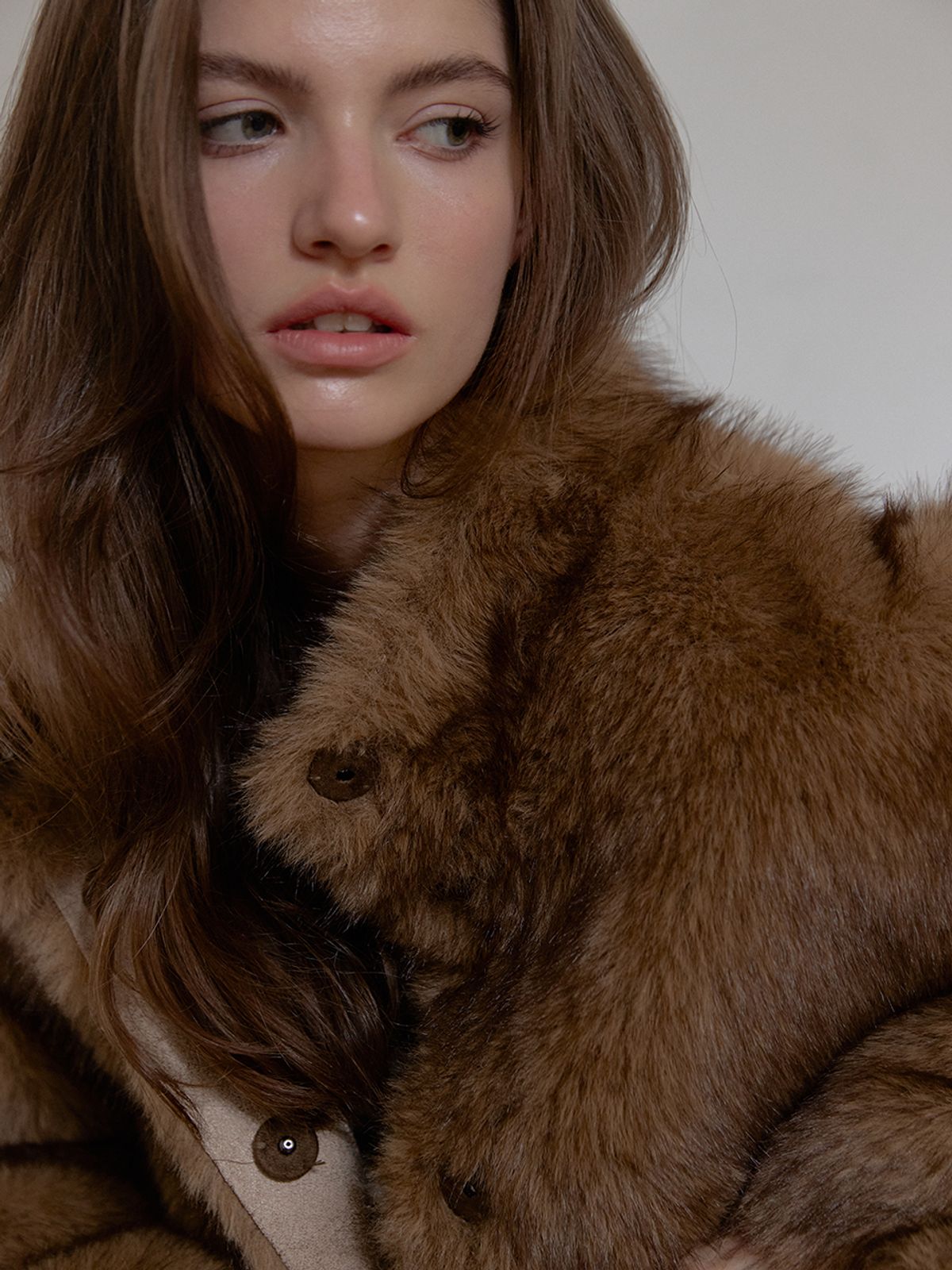 아수라(ASURA) MIST TONE FUR JACKET (BROWN)