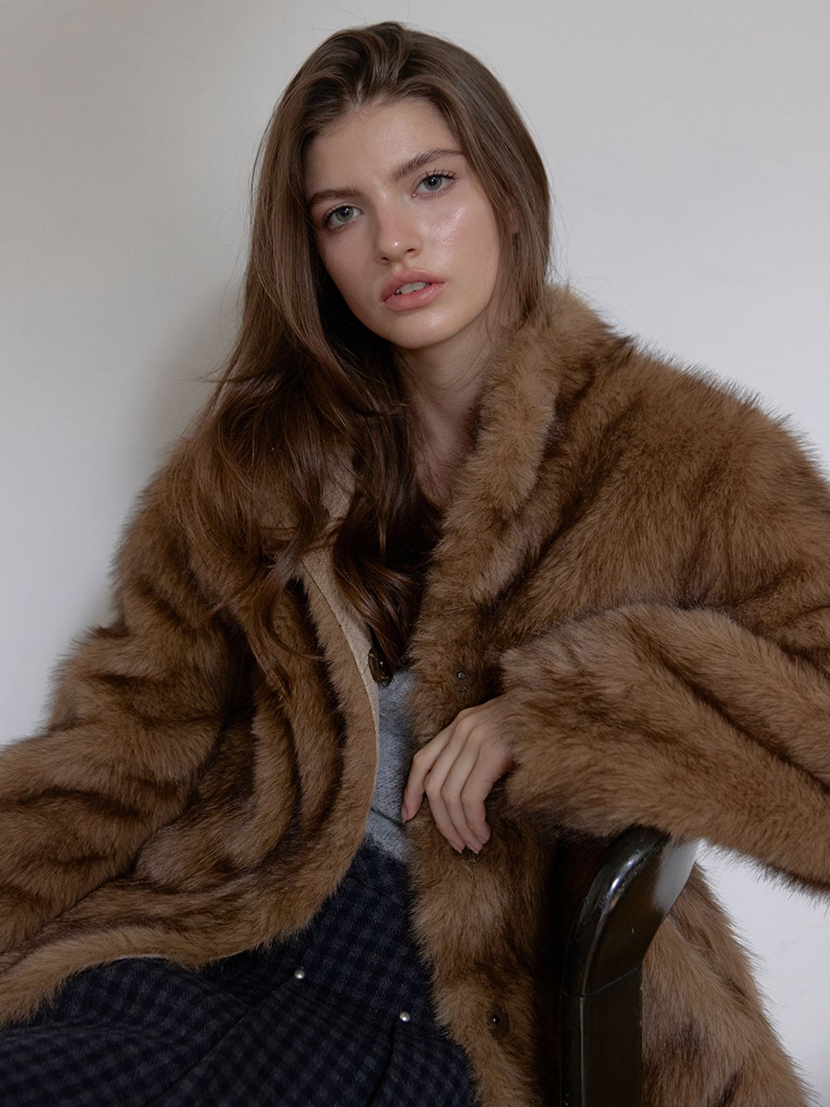 아수라(ASURA) MIST TONE FUR JACKET (BROWN)