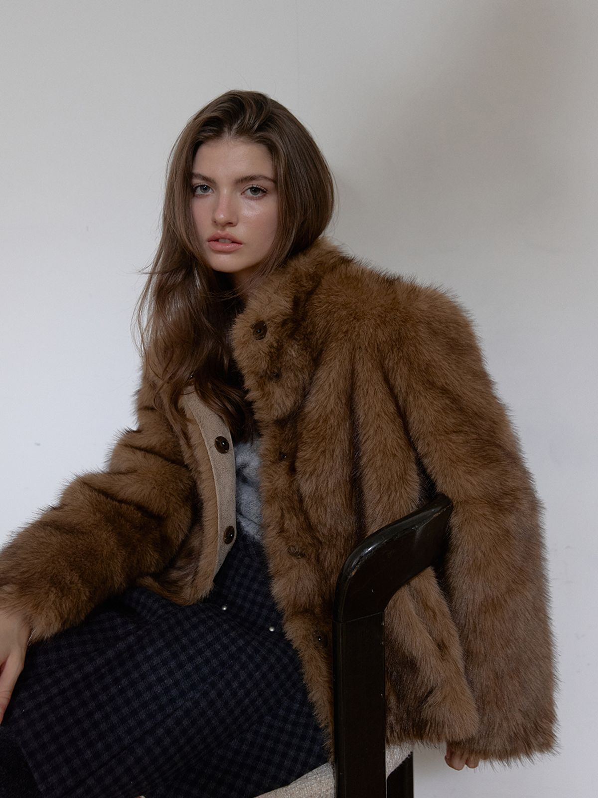 아수라(ASURA) MIST TONE FUR JACKET (BROWN)