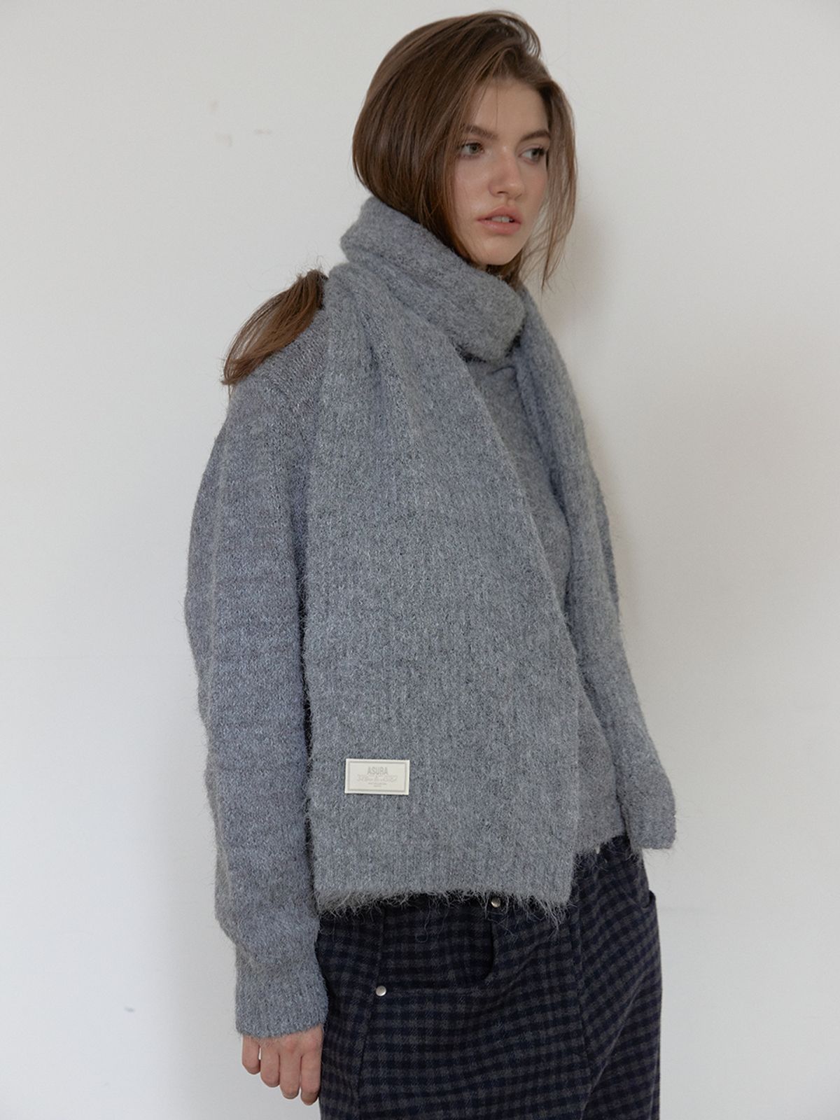 아수라(ASURA) WOOL KNIT MUFFLER (GREY)