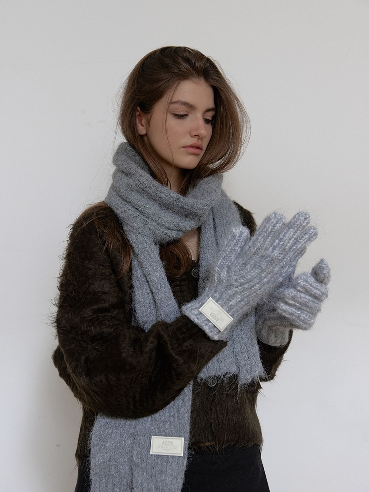 아수라(ASURA) WOOL KNIT MUFFLER (GREY)