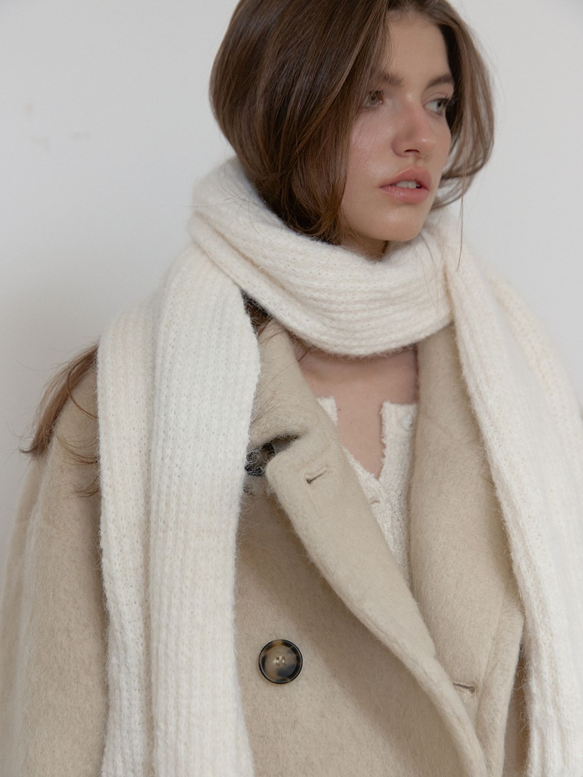 아수라(ASURA) WOOL KNIT MUFFLER (IVORY)